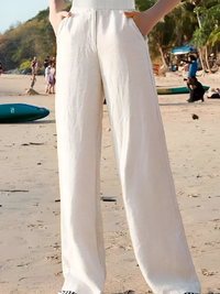 Mila | Pantalon de luxe en lin à jambes larges