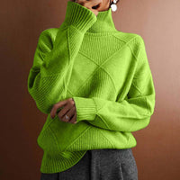 Arentje | Stylish knitted turtleneck sweater with a textured pattern