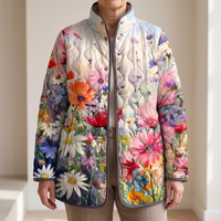 Amelia | Bloemrijk Gewatteerd jack met Vintage Charme en Lichtgewicht Comfort
