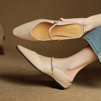 Olivia | Elegant en comfortabel leren dames mules met Mary Jane bandje