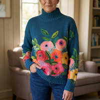 Nora | Rollkragenpullover mit Blumenprint für einen sanften und vielseitigen Stil