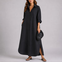 Jennifer | Comfortabele herfstbruiloft oversized maxi-overhemdjurk