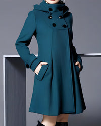 Nordica Chic | Women's Essential Coat | Tailored, Long Style with Buttons and Side Pockets