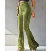 Femke | Gerippte Hose mit hoher Taille und elegantem Schlag