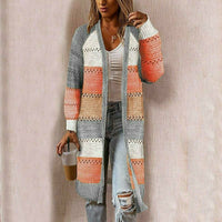 Nina | Striped cotton-blend cardigan for cool-season days