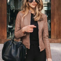 Lucy | Elegante Lederjacke mit verkürzter Silhouette