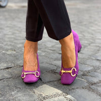 Sophie | Elegante Loafer mit breitem Absatz und goldenen Details