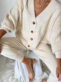 Elise | Raffinato completo a due pezzi con cardigan morbido e pantaloni comodi