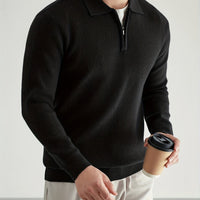 Lucas | Eleganter Pullover mit Viertelreißverschluss, Polokragen und bequemer Passform