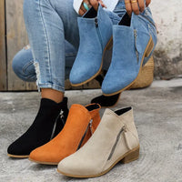 Walking Ankle Boots with Zipper – Ergonomic and Lightweight Women's Boots for Hiking