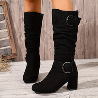Ianthe | Stylish and comfortable knee-high boots with a double buckle