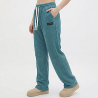 Mila | Ribbed fabric fleece trousers with wide legs