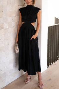 Lorna | Robe Midi Élégante et Confortable avec Découpes