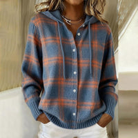 Freya | Timeless plaid button-up hoodie for everyday comfort