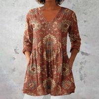 Ines | Elegante Damentunika mit Blumenprint