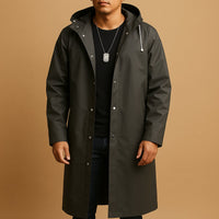 Thomas | Longue veste imperméable pour homme avec capuche réglable