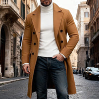 Milaan | Eleganter langer Trenchcoat aus einer warmen Wollmischung