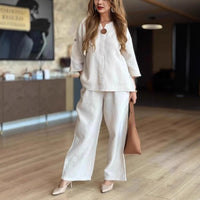Yvonne | Elegantes Tunika-Set mit Hose mit weitem Bein