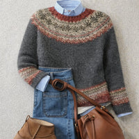 Eva | Scandinavian knitted sweater with a timeless pattern