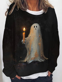 Giulia | Halloween Sweatshirt with Ghost Print