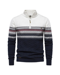 Noah | Maglione in cotone confortevole con cerniera e motivo moderno