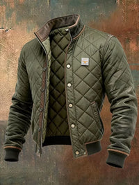 Matteo | Robuste Steppjacke mit Lederdetails und warmer Isolierung