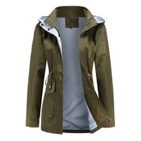 Sophie | Long waterproof trench coat with a detachable hood