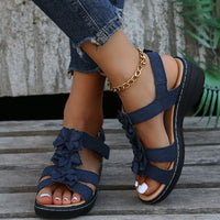 Velanora - Orthopädische Sandalen Schwarz Floral