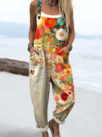 Mila | Cheerful Floral Jumpsuit with Wide Legs and Shoulder Straps