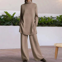 Nora | Comfortable Two-Piece Set with Turtleneck and Wide-Leg Pants