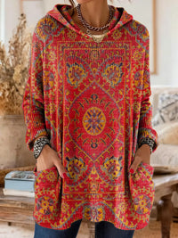 Isabel | Künstlerischer Tunika-Hoodie mit Boho-Print und bequemer Passform