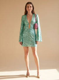 Elena | Mini-robe de fête élégante et stylée à sequins