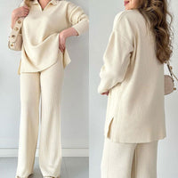 Simone | Bequemes zweiteiliges Set aus weichem Strickstoff