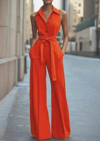 Mila | Eleganter taillierter Jumpsuit mit weitem Bein