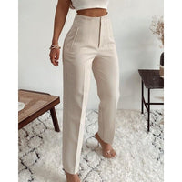 Andrea | Elegante Hose mit hoher Taille und legerem geradem Schnitt