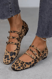 Christine | Mocasines elegantes con estampado de leopardo y triple hebilla