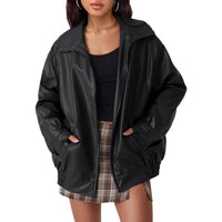 Florence | Oversized Leather Jacket with Modern Street Style