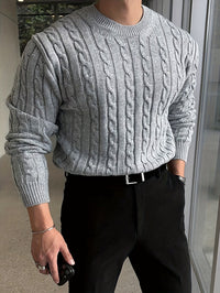 Thomas | Strickpullover mit klassischer Zopfstruktur und bequemer Passform