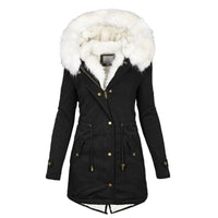 Chaqueta SilhouetVrouw para mujer con cuello de piel vegana - Abrigo de invierno cálido para mujer